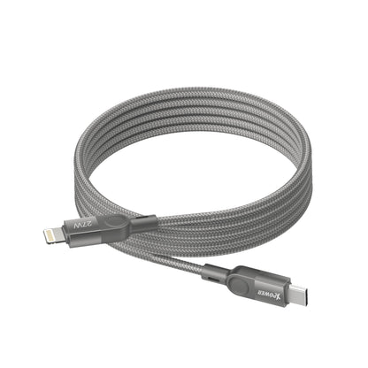 MCL27 1M磁吸收納鋁合金27W高速傳輸充電Type-C&gt;Lightning線