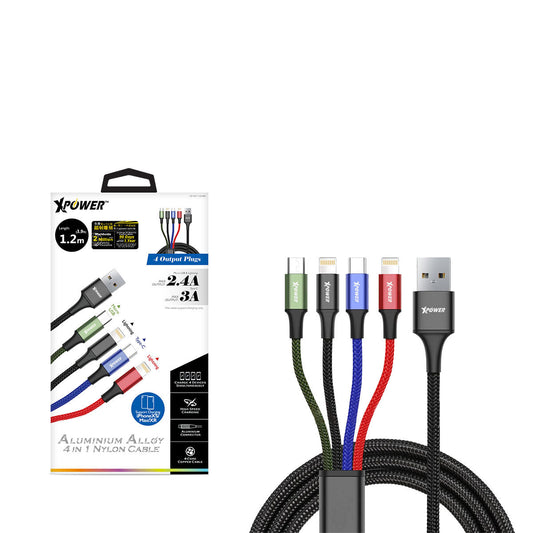 4X1 1.2m 1in 4out Aluminium Alloy  Nylon Cable