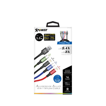 4X1 1.2m 1in 4out Aluminium Alloy  Nylon Cable