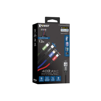 4CO 4合1鋁合金檔案傳輸快充線