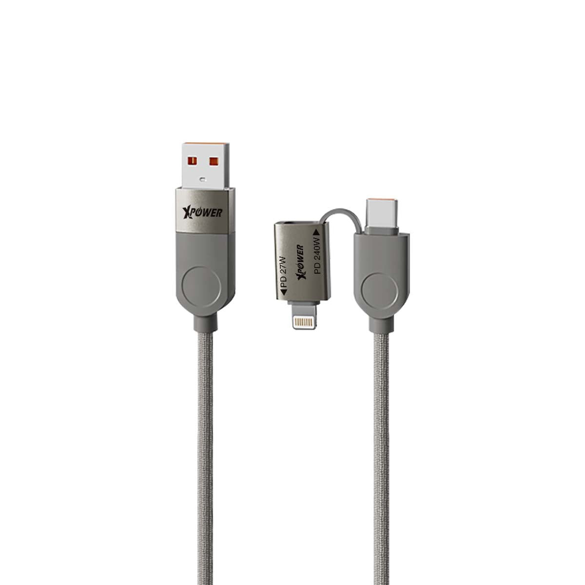 MF240 1.2M 磁吸收納 4合1鋅合金 240W高速傳輸充電線