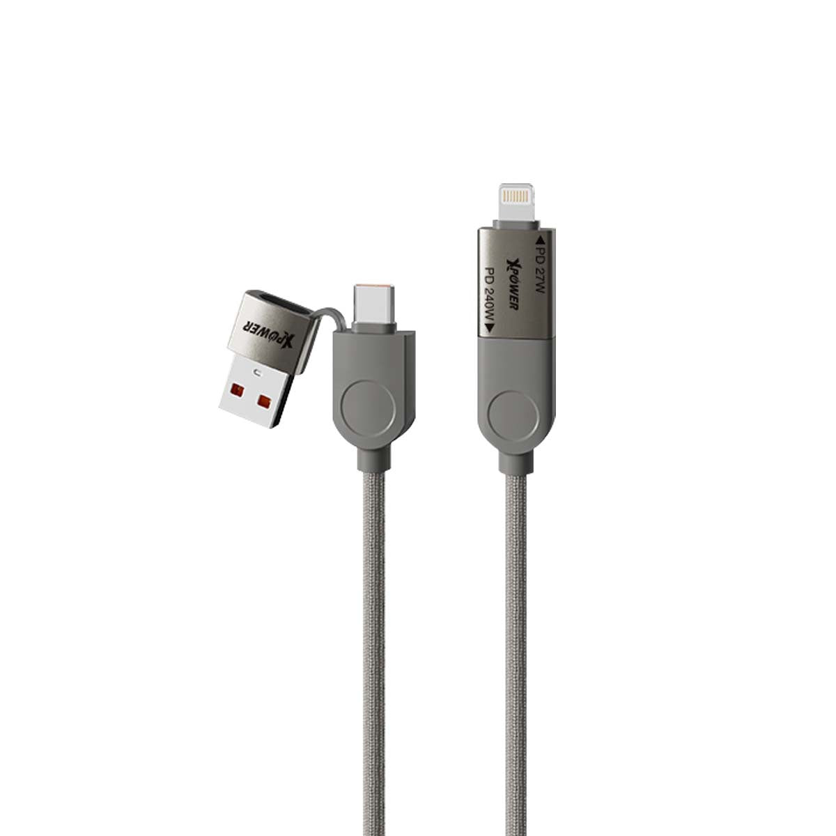 MF240 1.2M 磁吸收納 4合1鋅合金 240W高速傳輸充電線