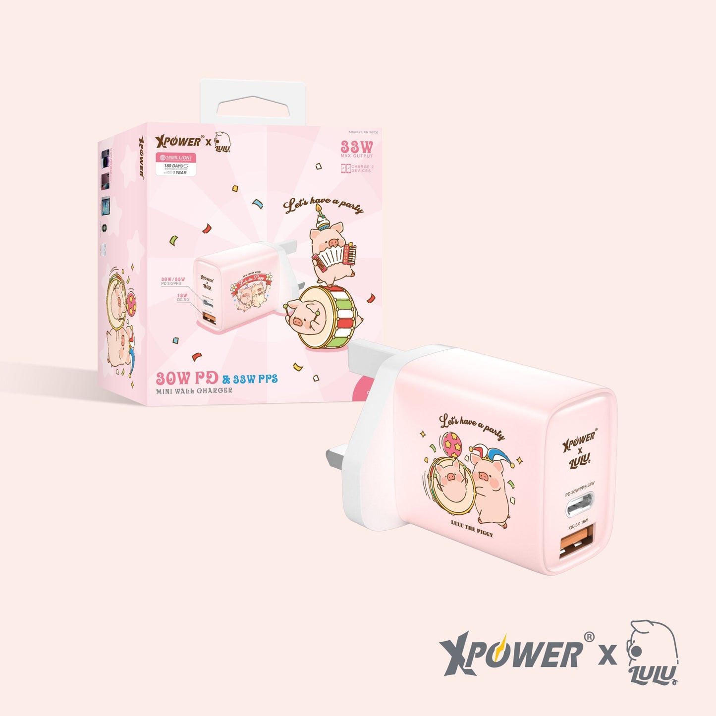 x 罐頭豬Lulu🐷 迷你33W雙輸出充電器