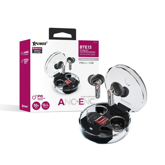 BTE13+ENC 型格透明 ANC主動降噪藍牙5.3藍牙耳機