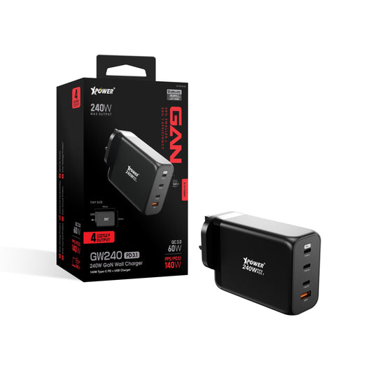 GW240 240W PD 3.1 Gan 4輸出智能充電器