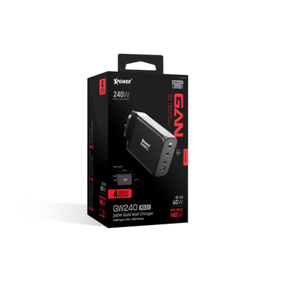 GW240 240W PD 3.1 Gan 4輸出智能充電器