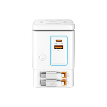 RN105  Qi2 6輸出 105W GaN 雙無線快充+雙內置伸縮線塔式充電器