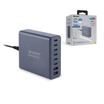 PC240GaN  240W 8輸出 PD3.1/PPS 桌上型GaN充電器