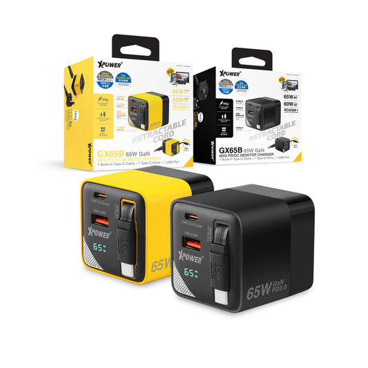 GX65B 3合1超迷你65W GaN PD座枱充電器