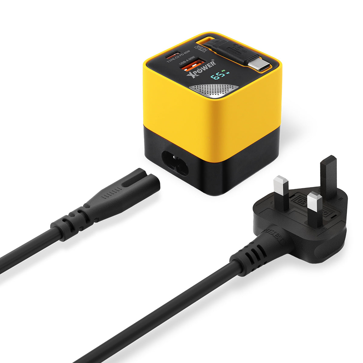 GX65B 3合1超迷你65W GaN PD座枱充電器