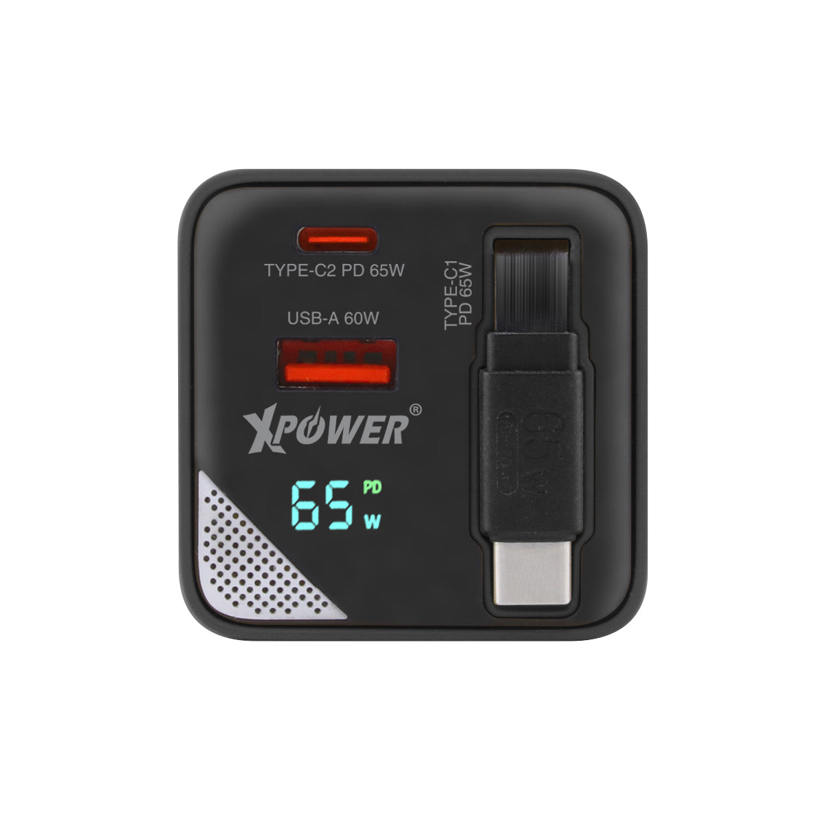 GX65B 3合1超迷你65W GaN PD座枱充電器