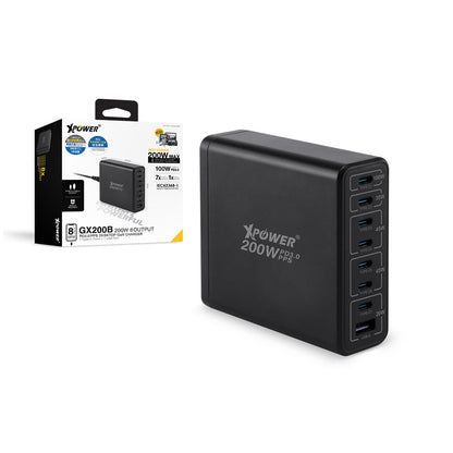 GX200B 200W 8輸出 PD3.0/PPS 桌上型GaN充電器