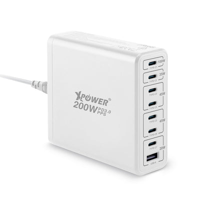 GX200B 200W 8輸出 PD3.0/PPS 桌上型GaN充電器