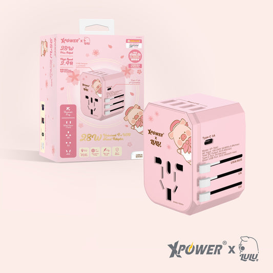 x 罐頭豬Lulu🐷 28W Type-C+USB 5-Port 旅行充電轉插