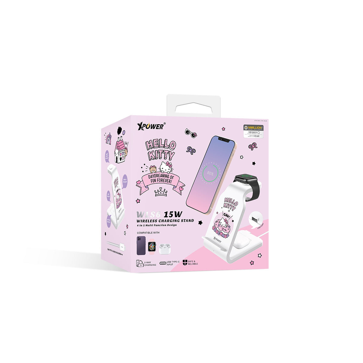 x Sanrio Hello Kitty 15W 4合1多功能無線充電器