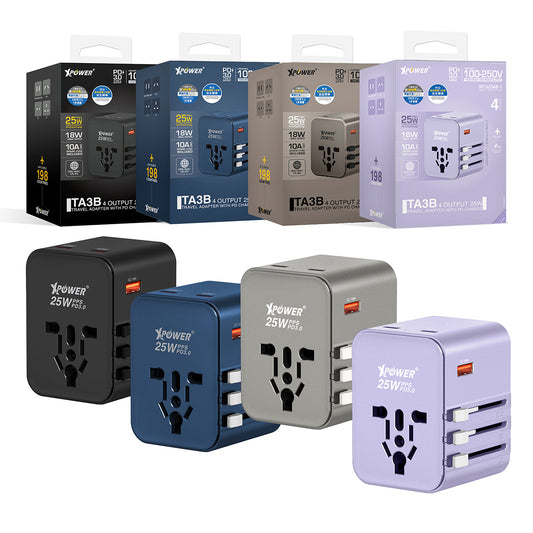 TA3B 25W 4輸出 PD 3.0/PPS旅行充電器